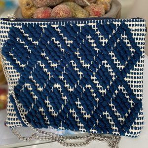 Cotton Blend Artisan Ethnicity Braided Crossbody Clutch Bag